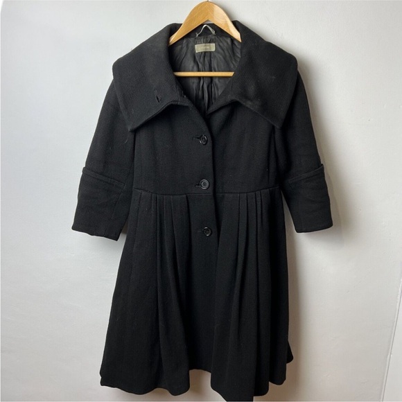 Farhi Black 100% Wool Jacket with leather tie at waist - Picture 1 of 10